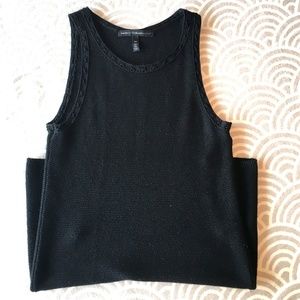 WHBM Long Knit Black Tank Top w slight sparkle
